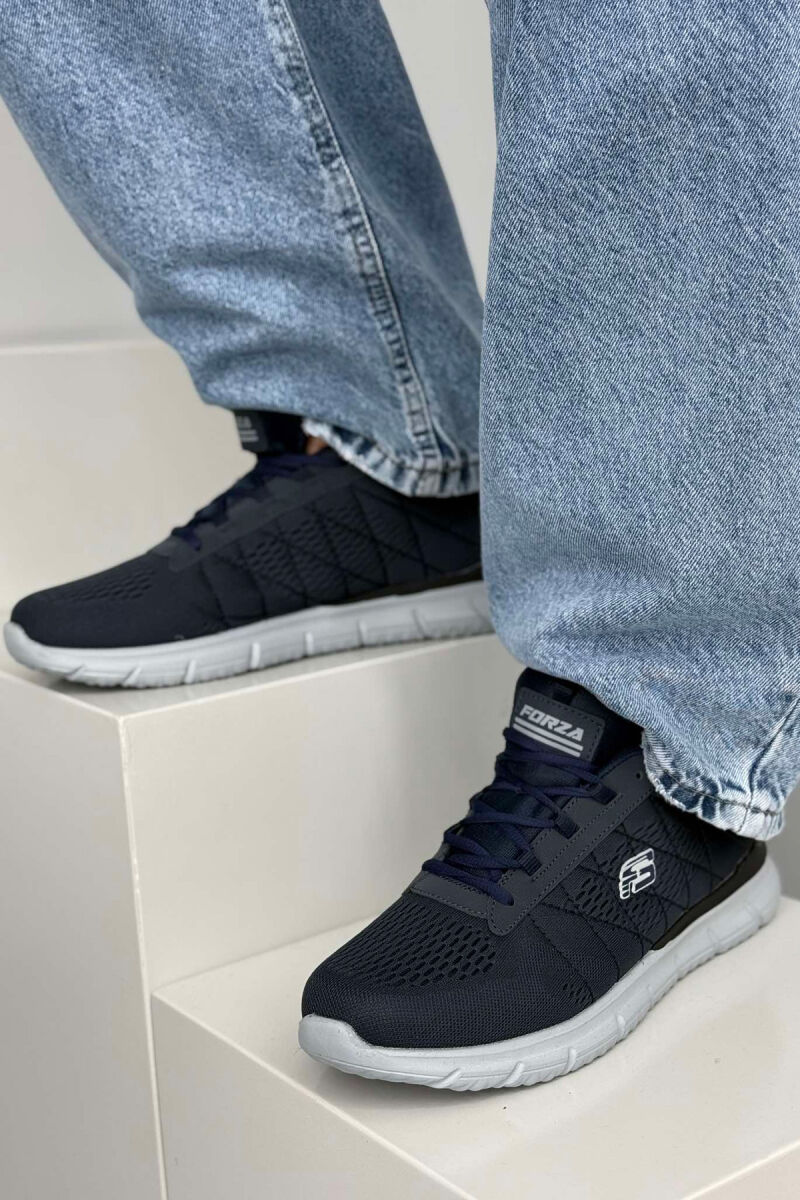 LACING SIMPLE PLATFORM MEN SNEAKERS BLUE/BLU - 3