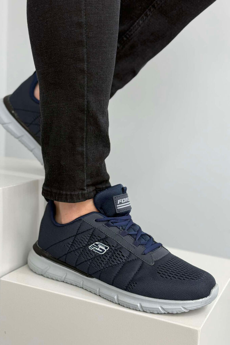 LACING SIMPLE PLATFORM MEN SNEAKERS BLUE/BLU - 4