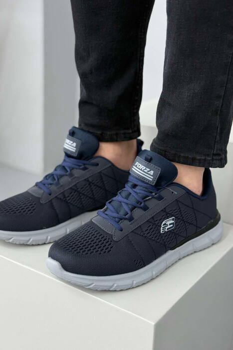 LACING SIMPLE PLATFORM MEN SNEAKERS BLUE/BLU - 5