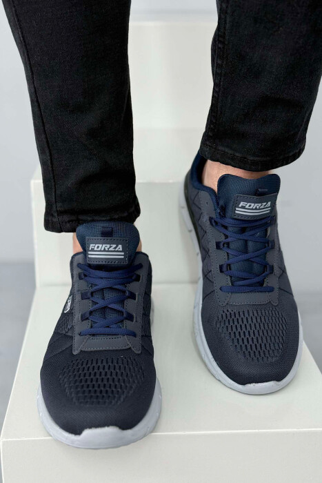 LACING SIMPLE PLATFORM MEN SNEAKERS BLUE/BLU - 6