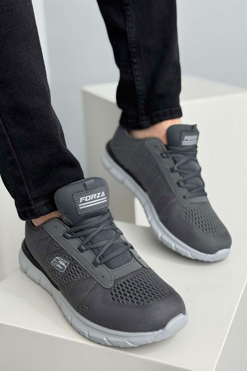 LACING SIMPLE PLATFORM MEN SNEAKERS DARK GREY/GEE - 3