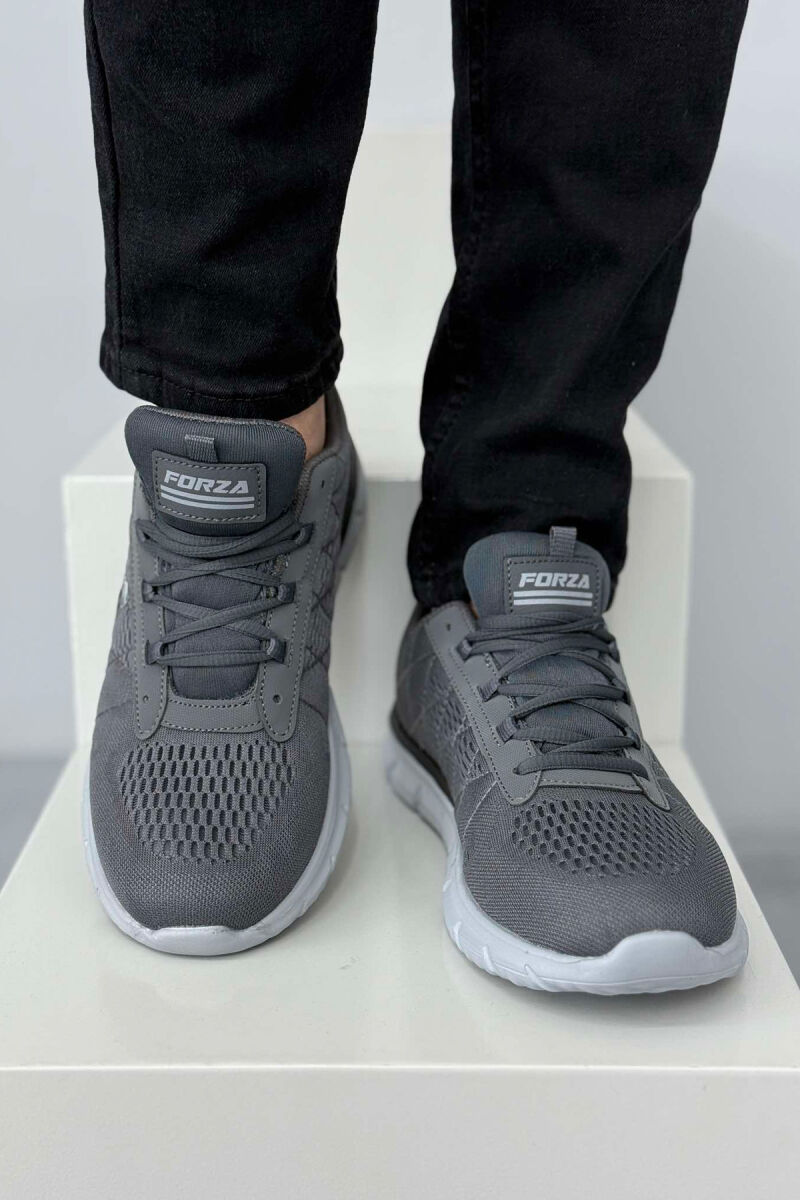 LACING SIMPLE PLATFORM MEN SNEAKERS DARK GREY/GEE - 4