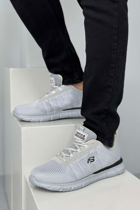 LACING SIMPLE PLATFORM MEN SNEAKERS LIGHT GREY/GZ - 2