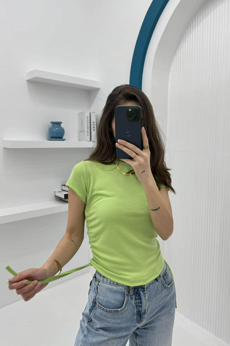 LACING SIMPLE WOMAN T-SHIRT LIGHT GREEN/JEZB - 1