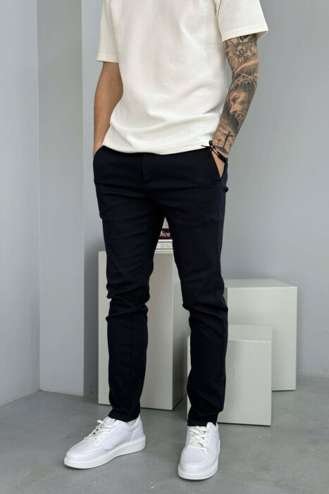 LACING WAIST MEN PANTS BLUE/BLU - KLAUDIO FASHION