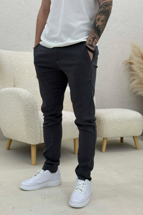 LACING WAIST MEN PANTS DARK GREY/GEE - KLAUDIO FASHION