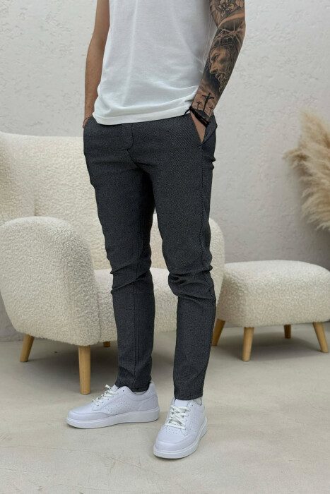 PANTALLONA ME LIDHSESE TEK BELI PER MESHKUJ NE NGJYRE GRI 