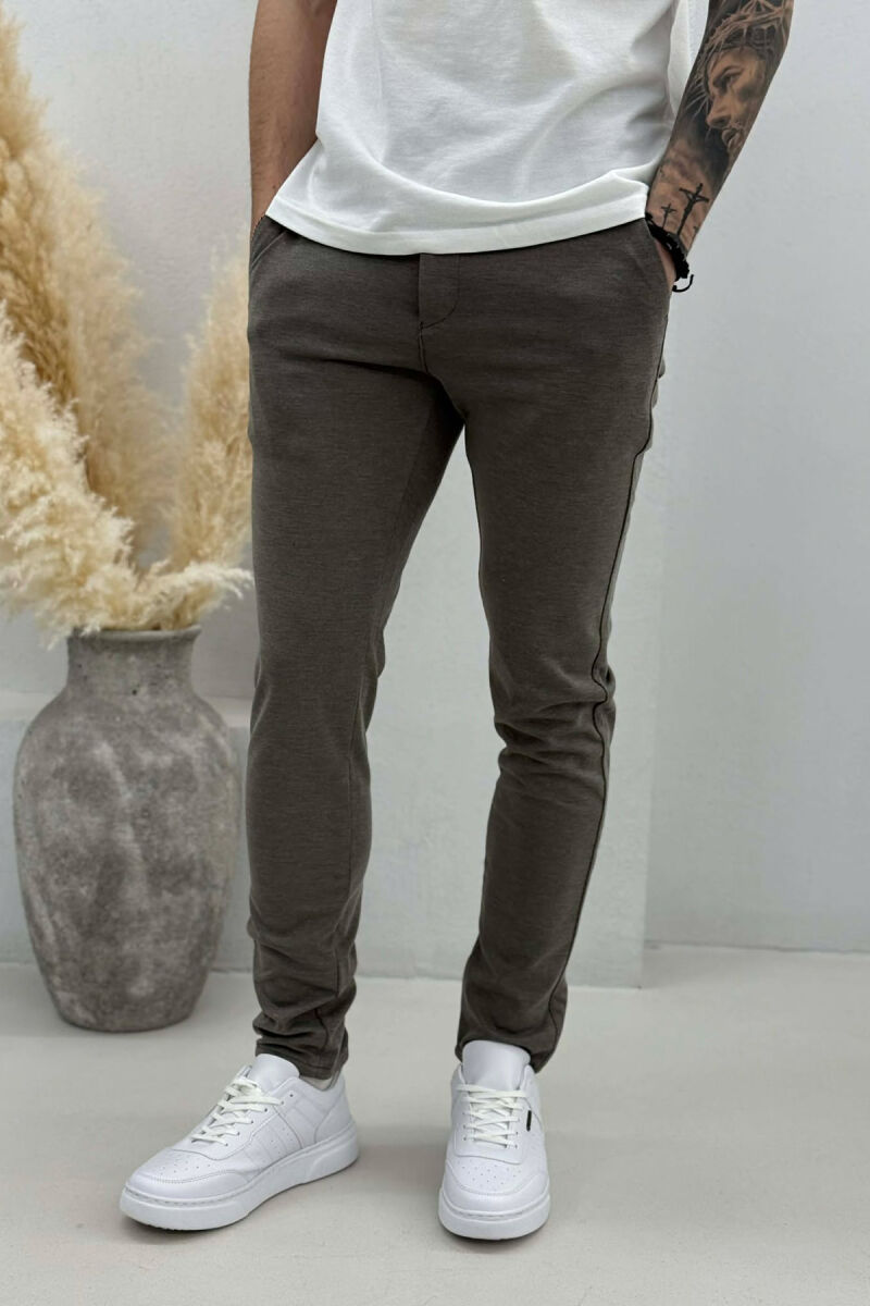 LACING WAIST SIMPLE MEN PANTS OLIVE/ULLI - 1