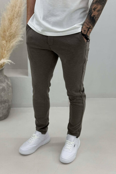 LACING WAIST SIMPLE MEN PANTS OLIVE/ULLI - 3