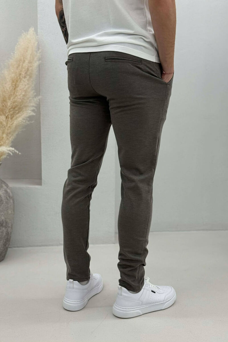 LACING WAIST SIMPLE MEN PANTS OLIVE/ULLI - 4