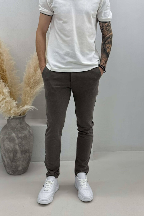 LACING WAIST SIMPLE MEN PANTS OLIVE/ULLI - 5