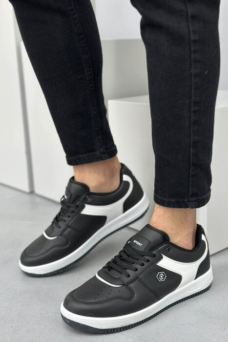 LACINGS SIMPLE MEN SNEAKERS BLACK-WHITE/ZEBA 