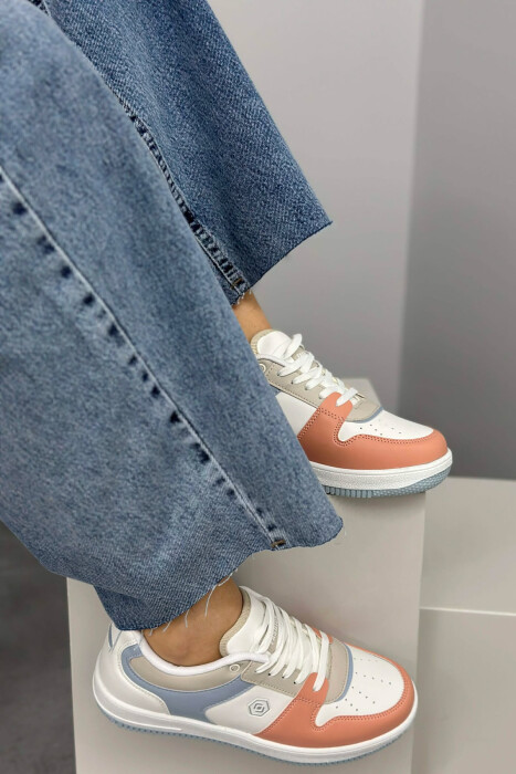 LACINGS SIMPLE WOMEN SNEAKERS WHITE-POWDER/BAPU 