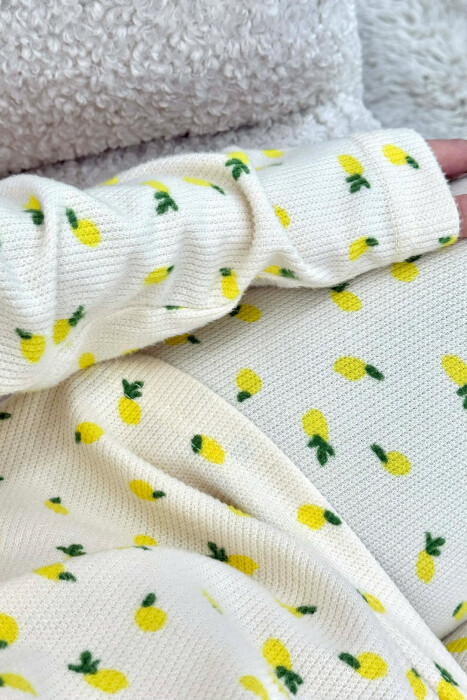 LEMONS DESIGN SWEATSHIRT+TROUSERS WOMEN PYJAMAS YELLOW/E VERDHE - 6