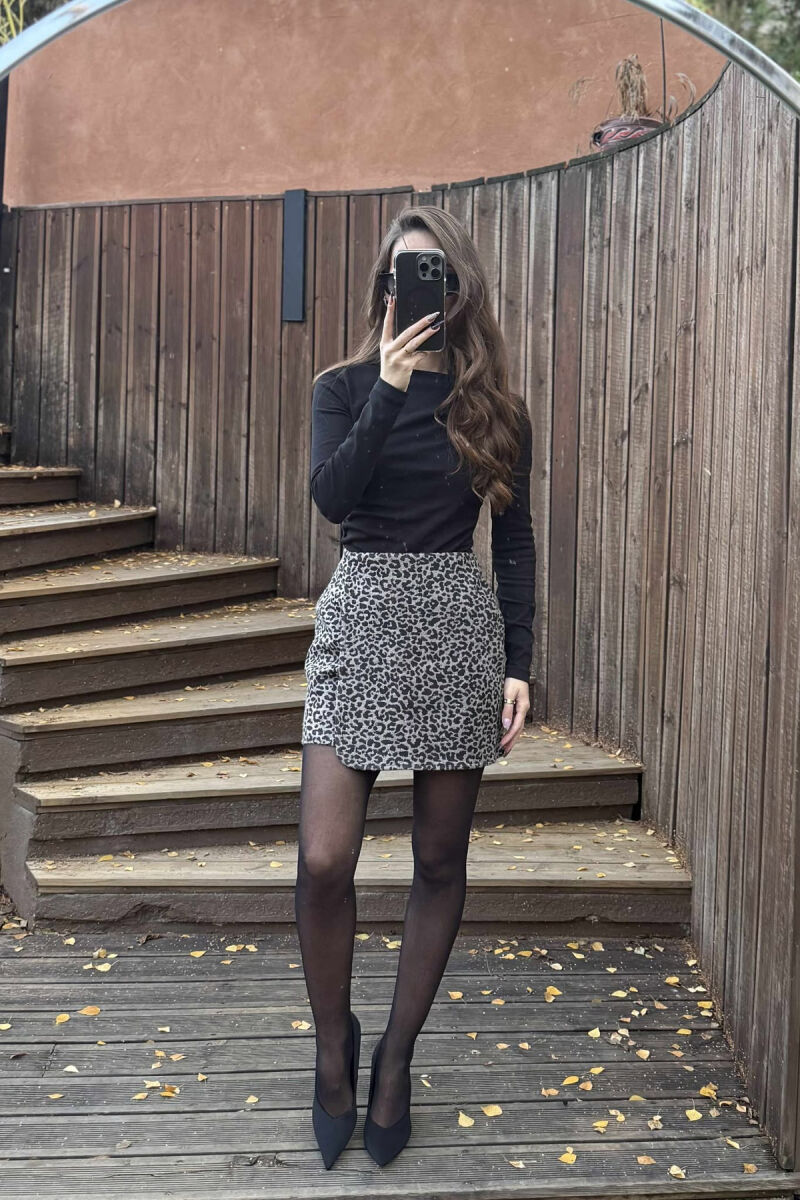 LEO DESIGN BACK ZIPPER WOMEN SKIRT LEO/LEOPARD - 5