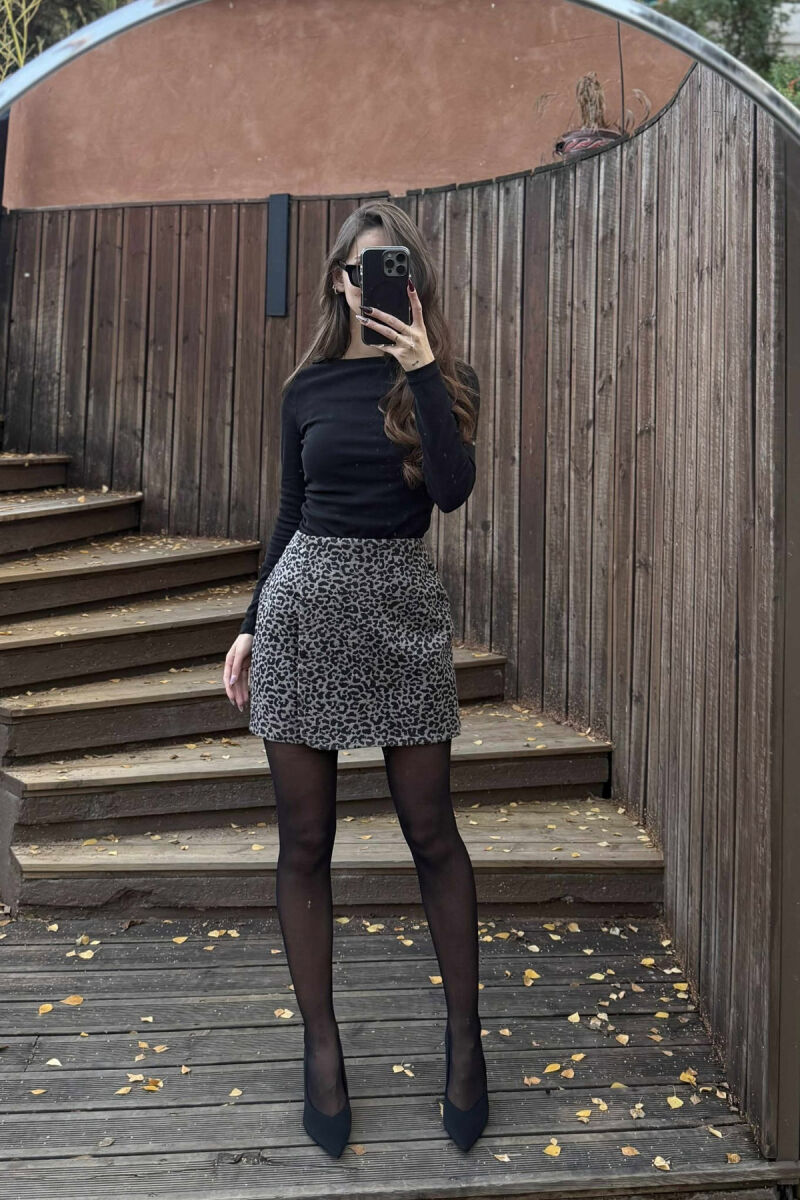 LEO DESIGN BACK ZIPPER WOMEN SKIRT LEO/LEOPARD - 3