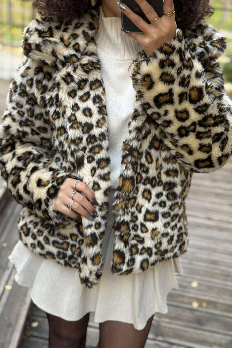 LEO DESIGN FLUFFY WOMEN JACKET LEO/LEOPARD - 4