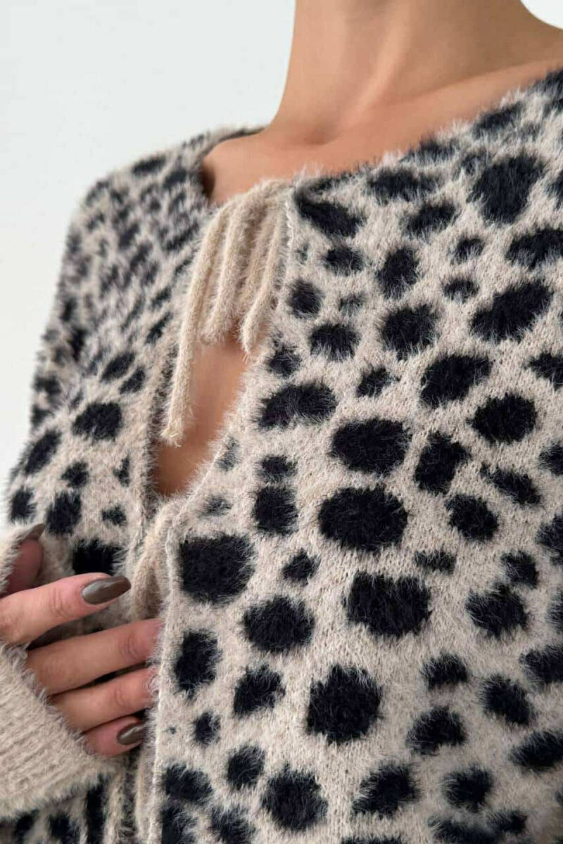 LEO DESIGN LACING WOMEN CARDIGAN LEO/LEOPARD - 3