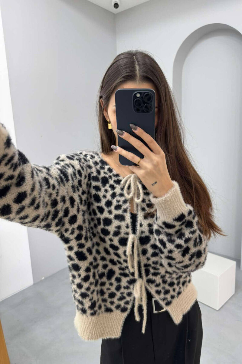 LEO DESIGN LACING WOMEN CARDIGAN LEO/LEOPARD - 4