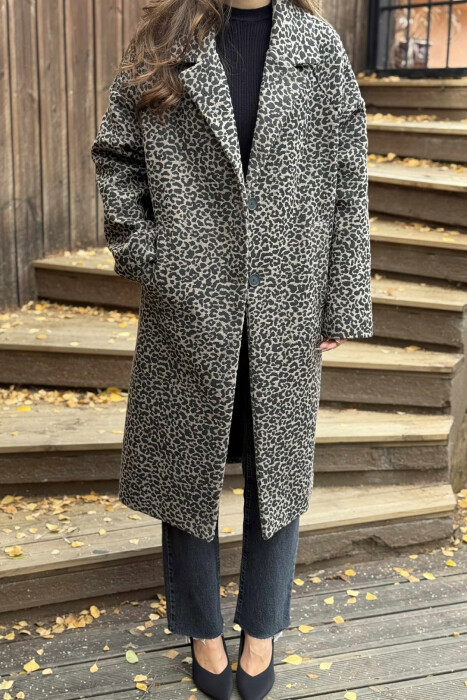 LEO DESIGN SIMPLE WOMEN COAT LEO/LEOPARD - 5