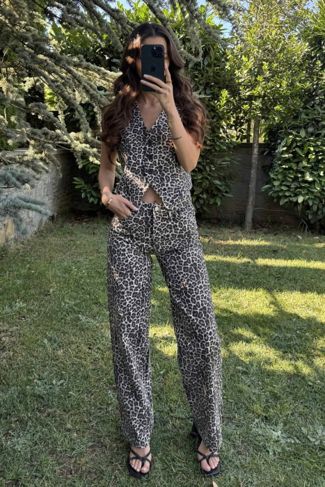 LEO DESIGN VEST+TROUSERS WOMEN SET LEO/LEOPARD - 6