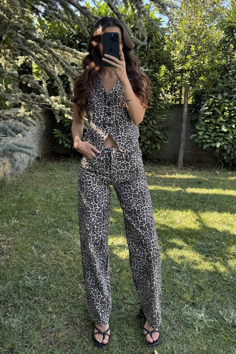 LEO DESIGN VEST+TROUSERS WOMEN SET LEO/LEOPARD - 6