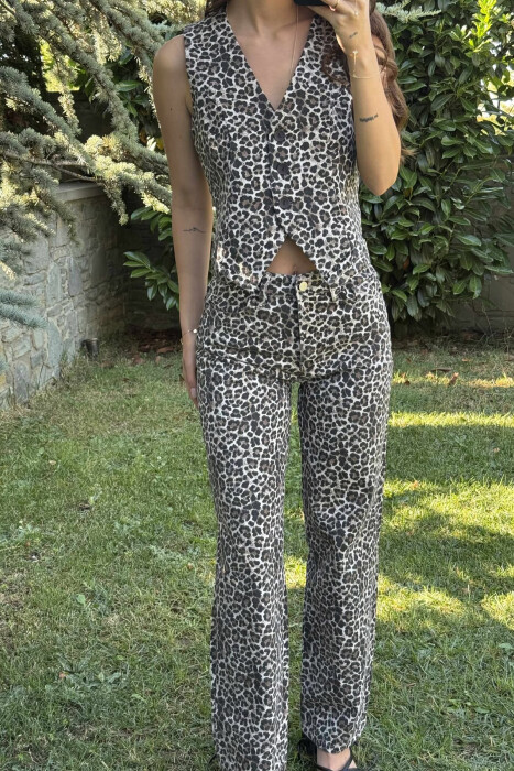 LEO DESIGN VEST+TROUSERS WOMEN SET LEO/LEOPARD - 11