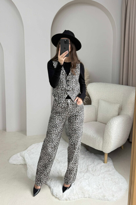 LEO DESIGN VEST+TROUSERS WOMEN SET LEO/LEOPARD - 1