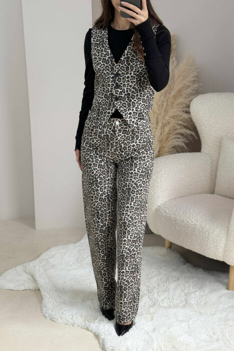 LEO DESIGN VEST+TROUSERS WOMEN SET LEO/LEOPARD - 2