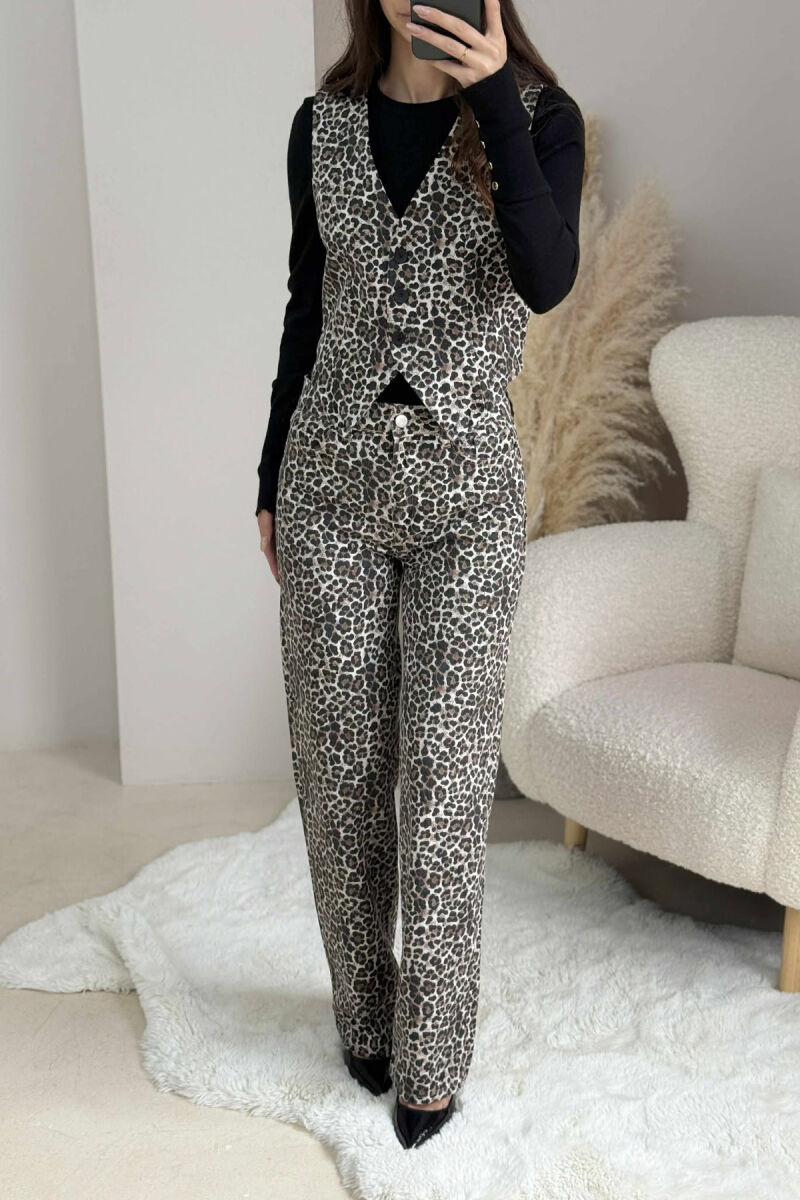 LEO DESIGN VEST+TROUSERS WOMEN SET LEO/LEOPARD - 2