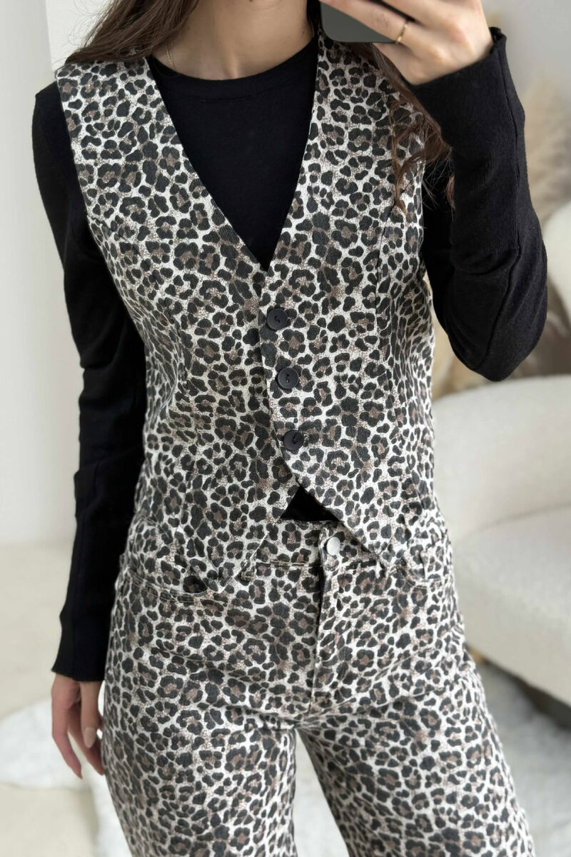 LEO DESIGN VEST+TROUSERS WOMEN SET LEO/LEOPARD - 4