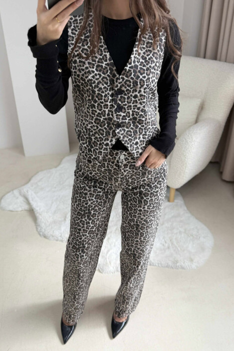 LEO DESIGN VEST+TROUSERS WOMEN SET LEO/LEOPARD - 5