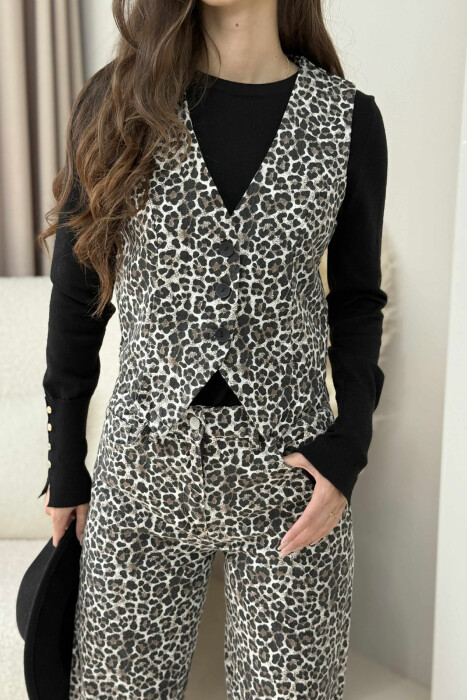 LEO DESIGN VEST+TROUSERS WOMEN SET LEO/LEOPARD - 13