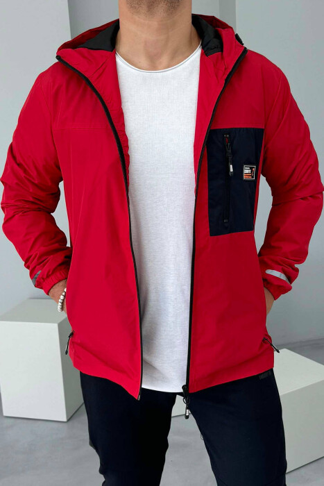 LIGHT RAINY ONE COLOR MEN JACKET RED/E KUQE 