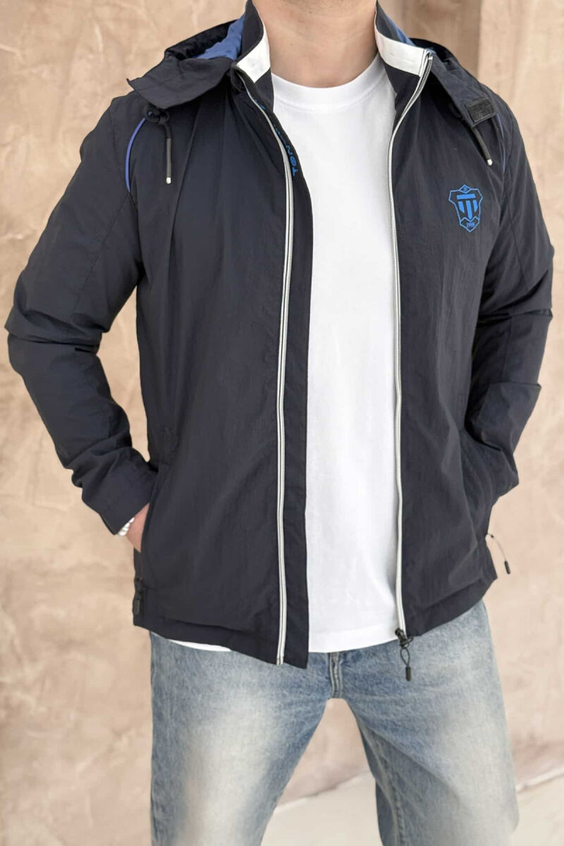 LIGHT RUNNING ONE COLOR MEN JACKET DARK BLUE/BEE - 4