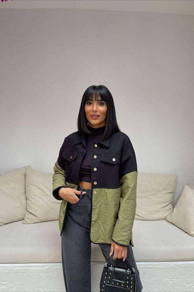 LIGHT TWO COLOR WOMEN JACKET BLACK-GREEN/ZEJE - 1