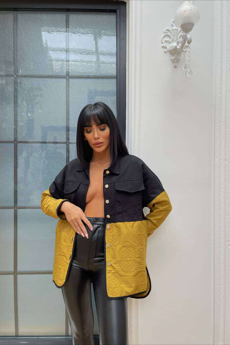 LIGHT TWO COLOR WOMEN JACKET BLACK+LIGHT GREEN/ZEZA+JEZB 