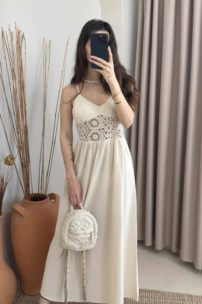 LINEN LONG DRESS BEIGE/BEZHE - 2