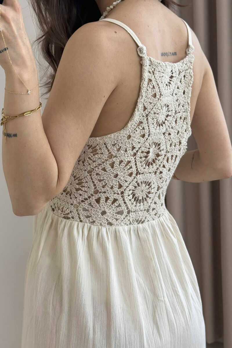 LINEN LONG DRESS BEIGE/BEZHE - 3