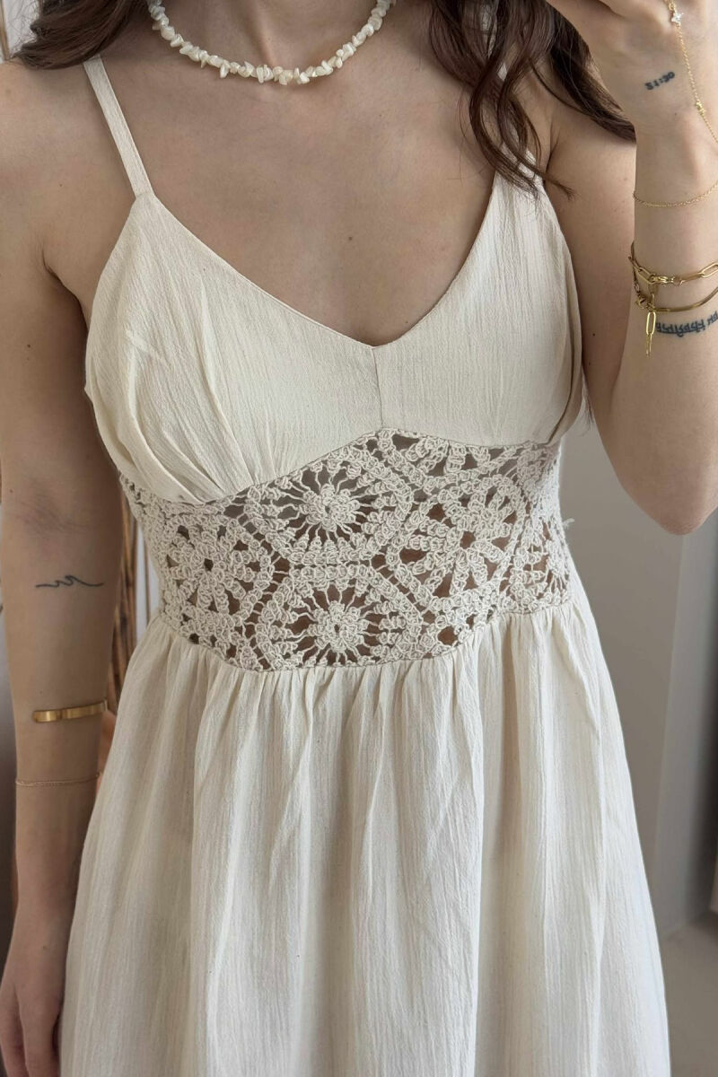 LINEN LONG DRESS BEIGE/BEZHE - 4