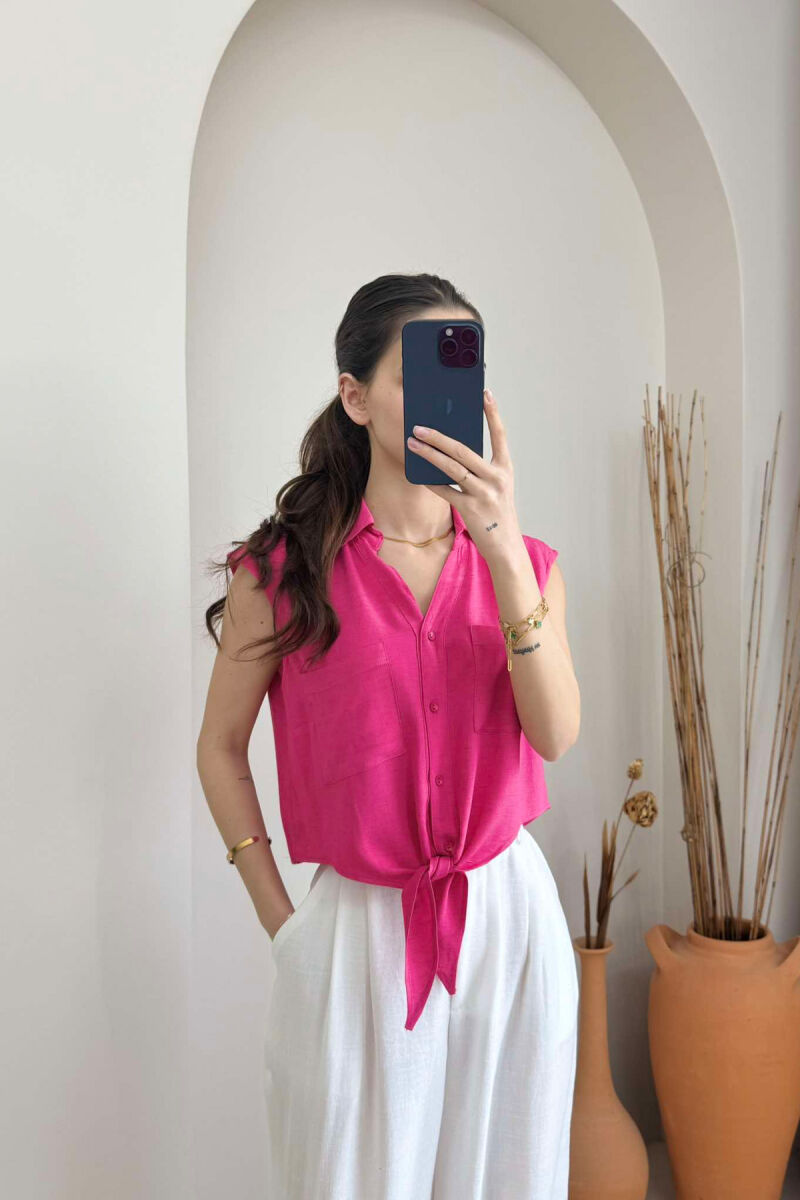 LINEN SHIRT FOR WOMEN FUCHSIA/CIKLAMI - 1