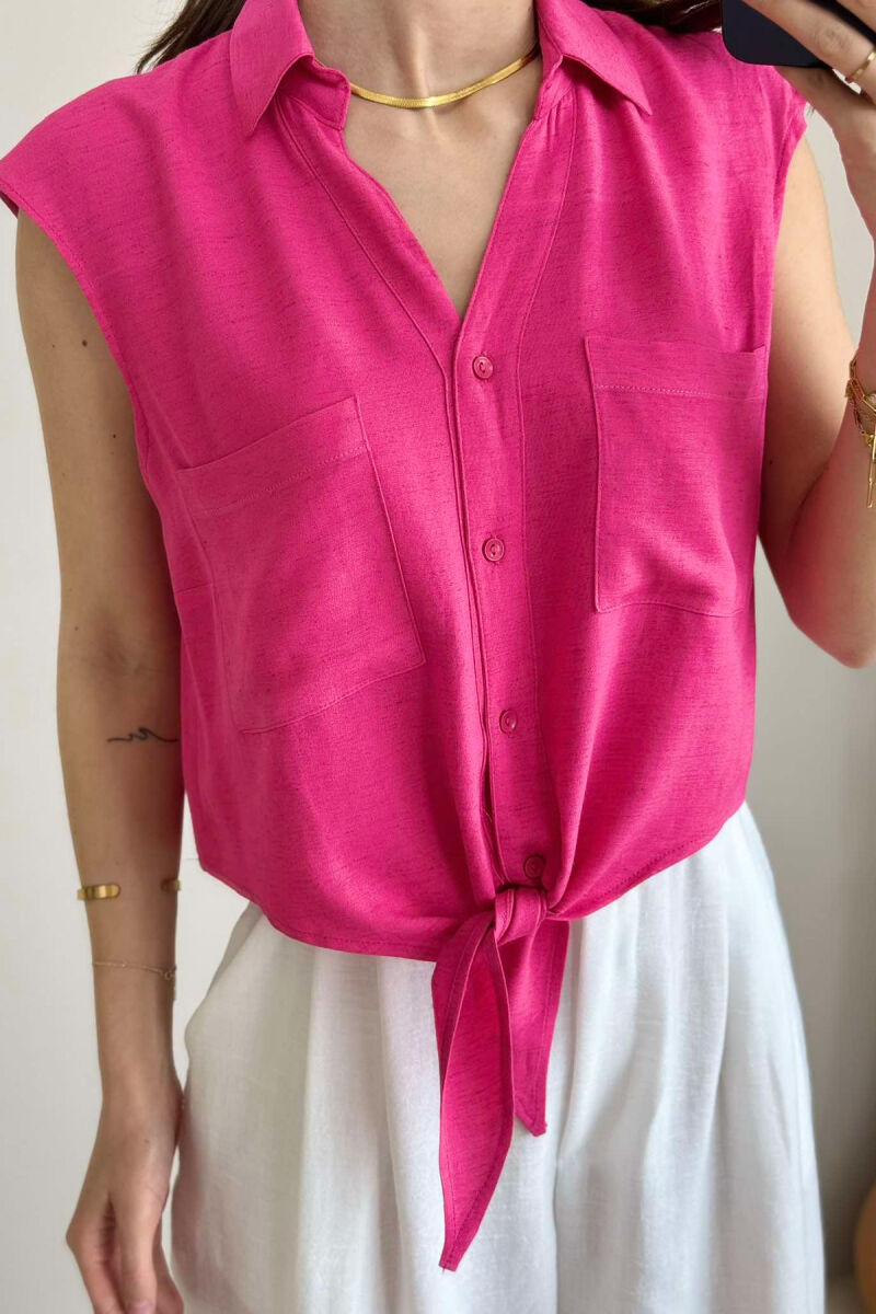 LINEN SHIRT FOR WOMEN FUCHSIA/CIKLAMI - 3