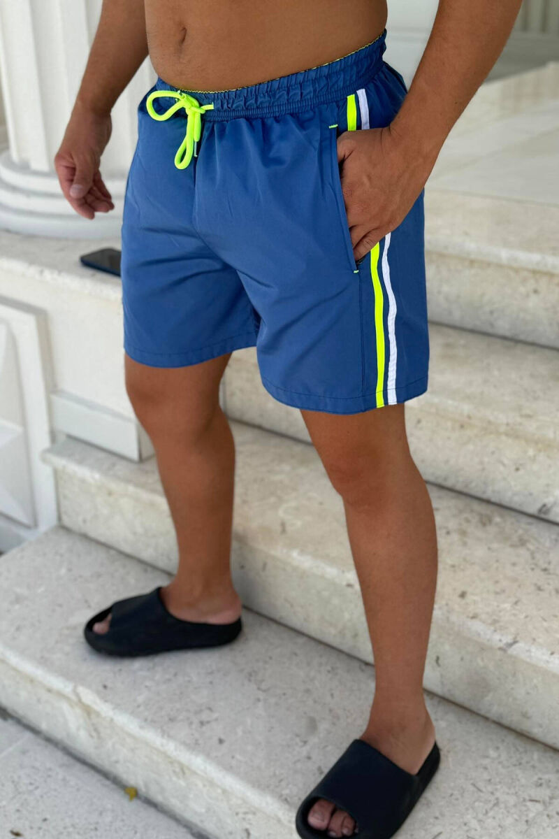 LINES SIMPLE MAN SWIM WEAR DARK BLUE/BEE - 1