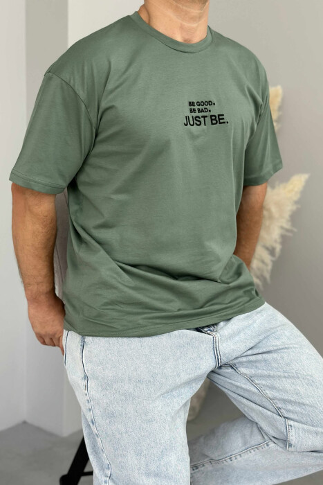 LITTLE WRITTING MEN T-SHIRT GREEN/JESHILE - 3