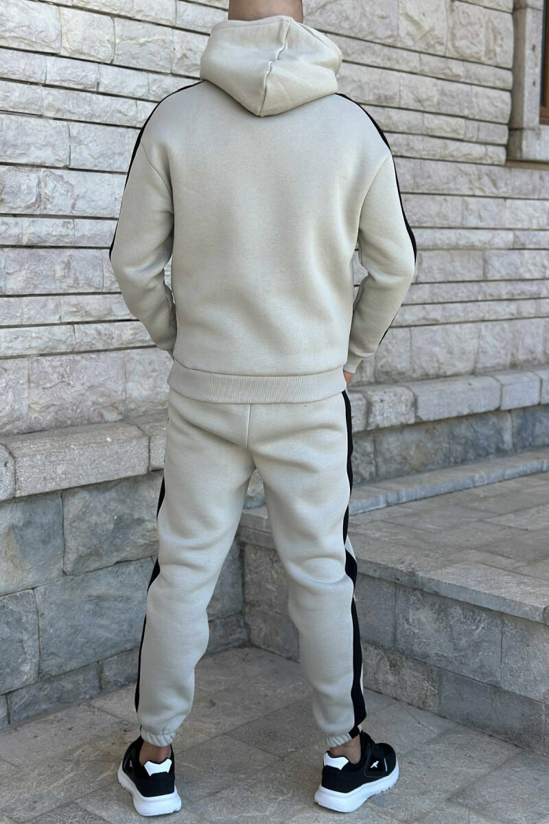 LITTLE WRITTINGS HOODIE+JOGGERS FLUFFY MEN SET LIGHT GREY/GZ - 4