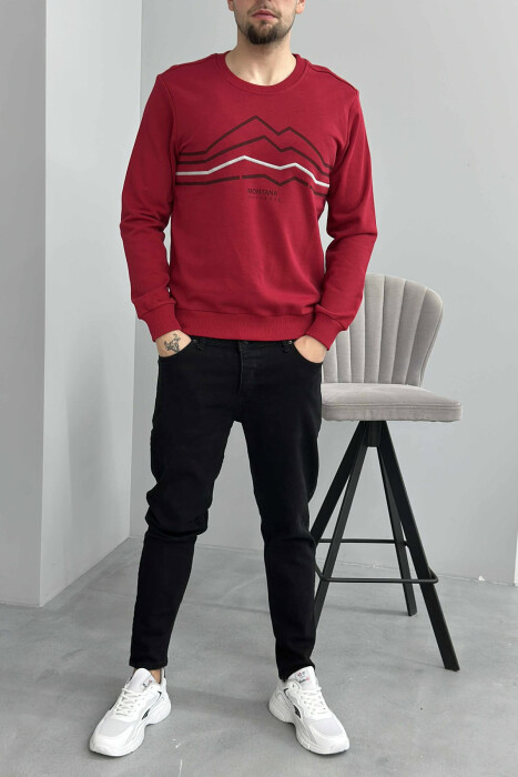 LITTLE WRITTINGS SIMPLE DESIGN MEN SWEATSHIRT RED/E KUQE 