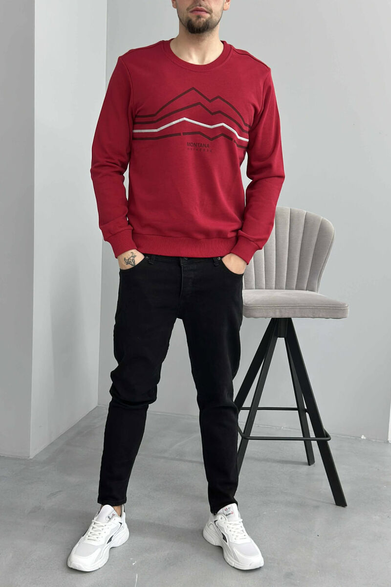 LITTLE WRITTINGS SIMPLE DESIGN MEN SWEATSHIRT RED/E KUQE - 1