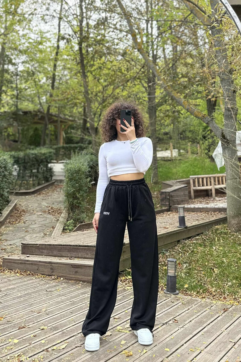 LITTLE WRITTINGS SIMPLE WOMEN SWEATPANTS BLACK/ E ZEZE - 2