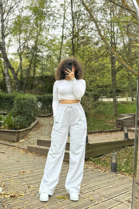 LITTLE WRITTINGS SIMPLE WOMEN SWEATPANTS LIGHT GREY/GZ - 2