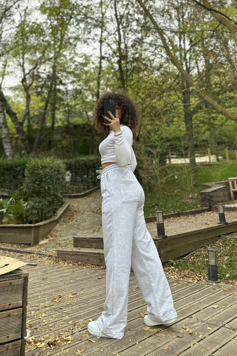 LITTLE WRITTINGS SIMPLE WOMEN SWEATPANTS LIGHT GREY/GZ - 3